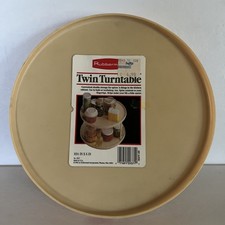 Rubbermaid Vintage 1986 Twin Turntable Lazy Susan Storage Almond NOS