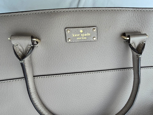 Kate Spade 'Grove Street Lana' Women's Taupe Leather Satchel W/ Inside Pockets 