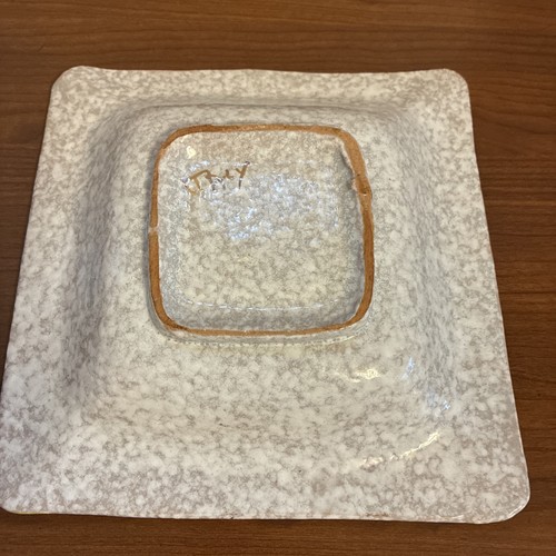 Plato de cerámica italiano pintado a mano para servir/cenicero/baratija floral borde dorado - Imagen 6 de 9