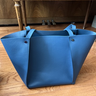 Neiman Marcus Purse Handbag Solid Baltic Blue Tote Bag