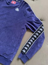 Kappa Sportswear Black Tracksuit Top Sweater Unisex Medium Pullover