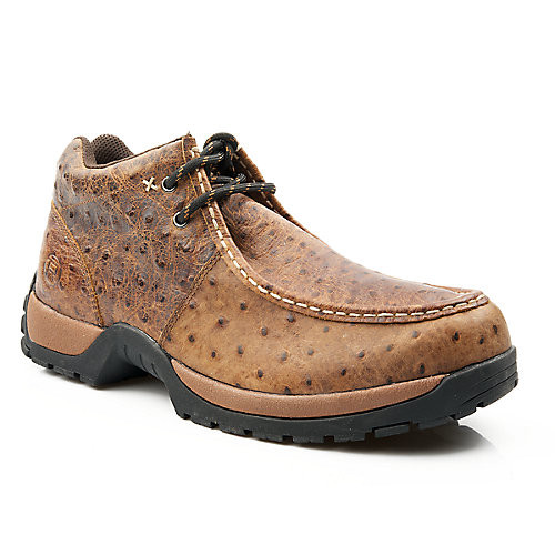 Roper Mens Leather Faux Ostrich Printed Shoes | eBay display picture 1