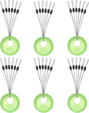 Fishing Bobber Stopper, 6 in 1 Rubber Float Sinker, Black Oval Cylinder XS, S, M