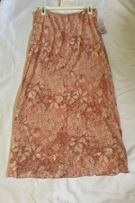 Wild Fable Size L women's Skirt Tropical Floral Pink Peach Pull On Knit 36 L