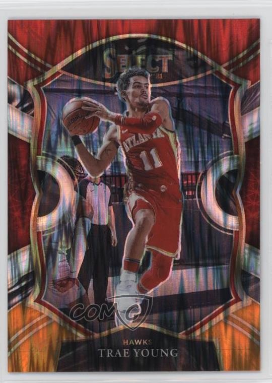 2020-21 Panini Select Concourse Red White Orange Flash Prizm Trae Young #2 10k8