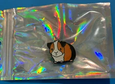 NEW Brown White Black Guinea Pig Single Post Pin Badge Stocking Stuffer Gift Pre