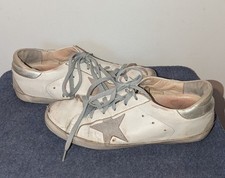 Golden Goose Superstar Sneakers Donna Taglia EU 40 US 10 Bianco Argento Pelle
