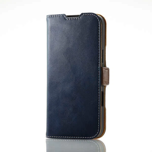 ELECOM iPhone 16 Pro Max Cuero PU Cartera Estuche Magnético Abatible A Prueba de Golpes Azul Marino Foto 3 de 4