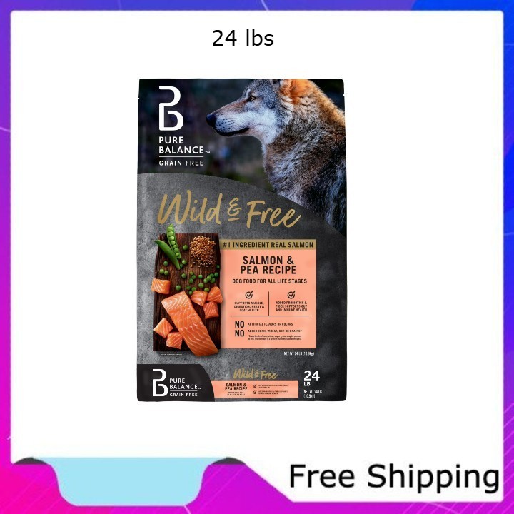 Pure Balance Wild & Free Grain-Free Salmon & Pea Recipe Dry Dog Food, 24 lbs