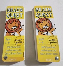 Brain Quest Kindergarten Cards Decks 1 And 2 - 300 Questions Each - 4th Edition