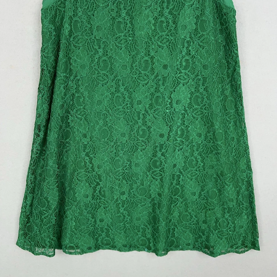 Vestido Anthropologie Leifsdottir Mujer 10 Verde Encaje Cóctel Fiesta Lazo Femenino Foto 3 de 4