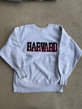 Rare Vintage 90s Champion Reverse Weave Harvard Embroidered Crewneck Size Large