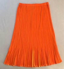 PLEATS PLEASE Issey Miyake Orange Flared Pleated Skirt Size 4 EL BFB