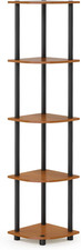 TURN-N-TUBE Corner Shelf, 5-Tier Corner Bookshelf, Open Storage Shelves, for Org