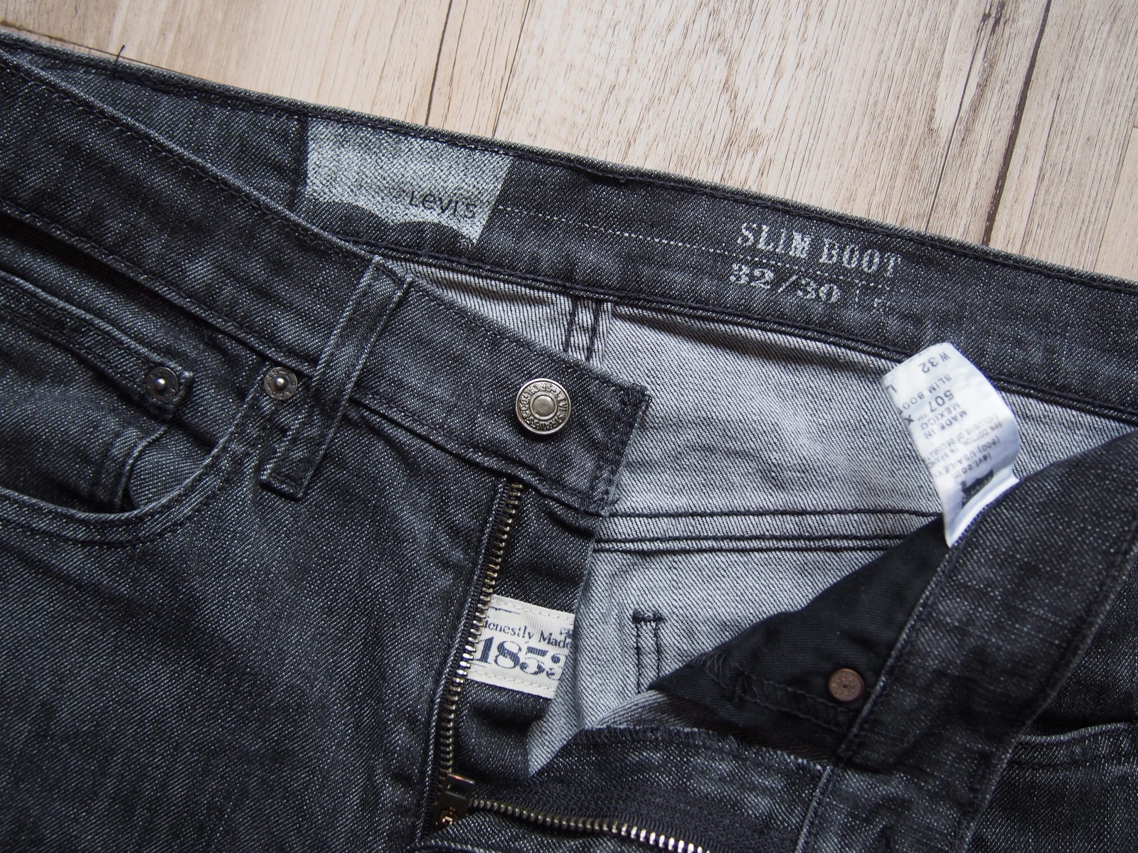 Levi's 507 Slim Bootcut Jeans W32 L30 Grey - Stretch Denim Fit image 3