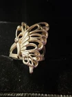 Vintage Sterling Silver Open Side Butterfly Ring Large, size 5.5 marked 925