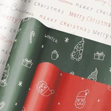 Beautiful Christmas Gift Wrapping Paper Rolls For 42.51 square feet, Multi 
