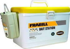 Frabill Bait Box with Aerator Live Bait Storage Cooler with Portable Aerator