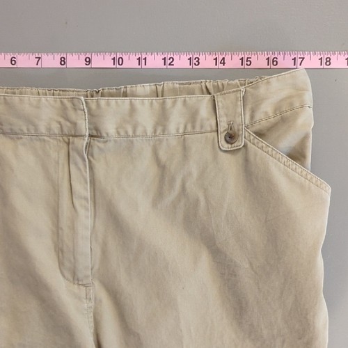 J Jill Wide Leg Tan Capri Pants 100% Cotton size 16 - Picture 7 of 9