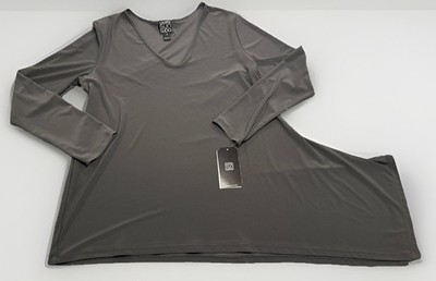 NWT Clara SunWoo Asymmetric Hem Tunic Gray Size Small