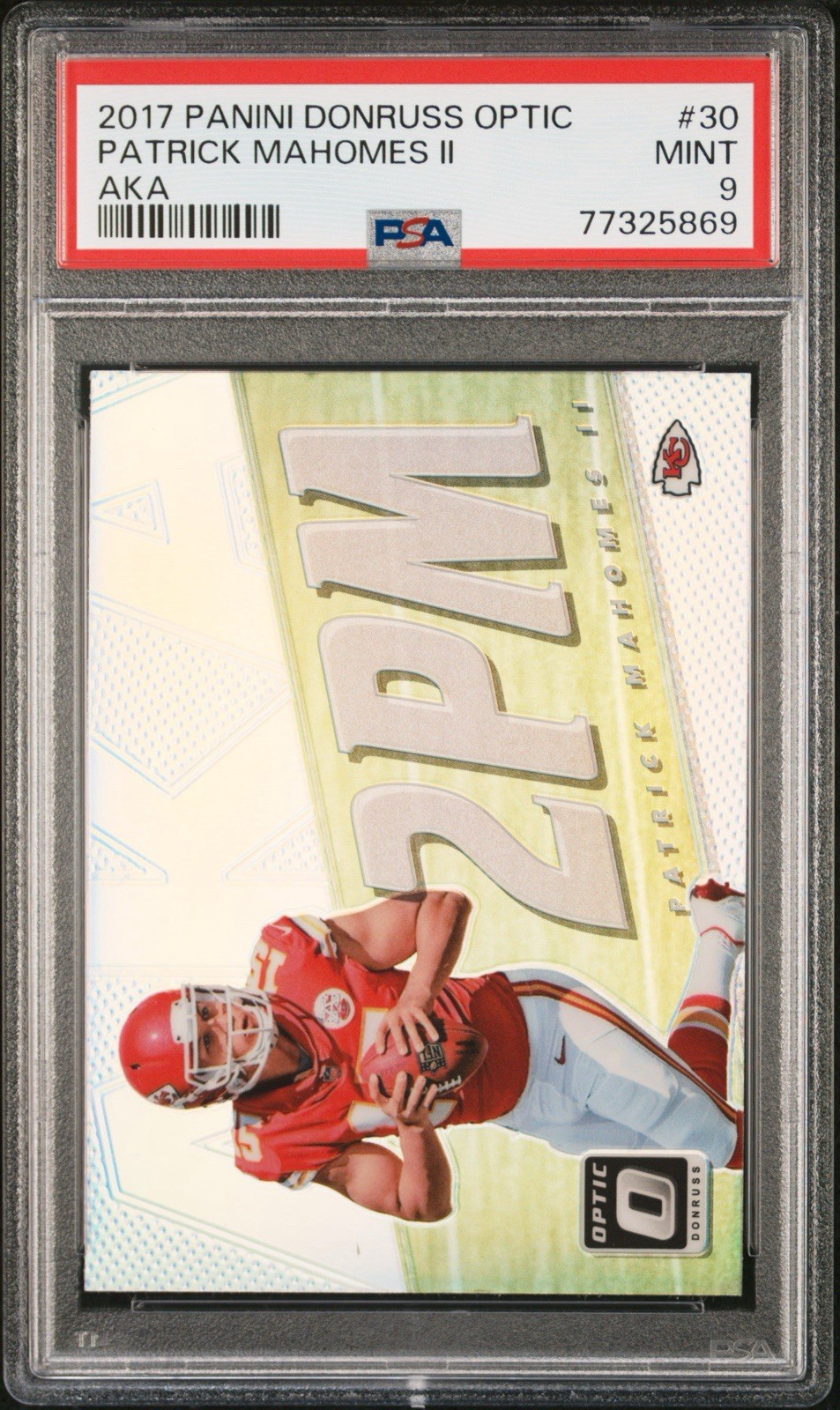 2017 Panini Donruss Optic Patrick Mahomes II AKA PSA 9 (RC) Rare Chiefs