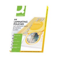 Image of Q-Connect A4 2x80 Micron Adhesive Laminating Pouches (Pack of 100) KF11414