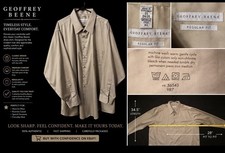 Geoffrey Beene Men’s Dress Shirt 20 34/35 Tan Beige Wrinkle Free Regular Fit Big
