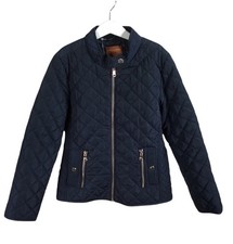 Zara Girls Quilted Jacket Navy Blue Sz 9/10