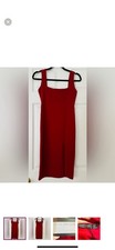 Nasty Gal Burgundy Square Neck Strappy Sleeveless Midi Dress Size 6