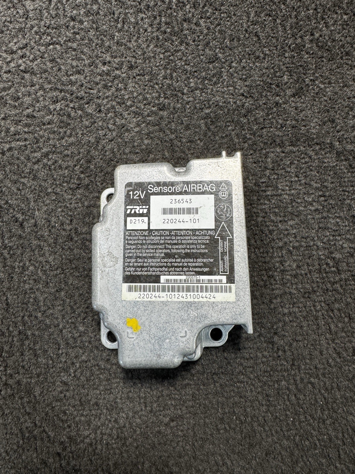 2012 Ferrari California Impact Bag SRS Control Module OEM 236543
