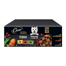 24 x 400g Cesar Grain Free Adult Wet Dog Food Tins Mixed Selection In Loaf Can 3.99 per kilo