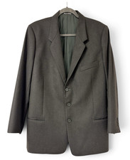 VTG Giorgio Armani 3-Button Blazer Suit Jacket Black Wool Made In Italy Size 41R