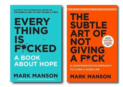MARK MANSON 2 BOOKS SET - EVERYTHING IS FUCKED & SUBTLE ART OF NOT GIVING FUCK