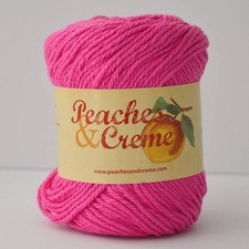Peaches  Creme Bright Pink Cotton Yarn - 2.5 oz. Color 11740 