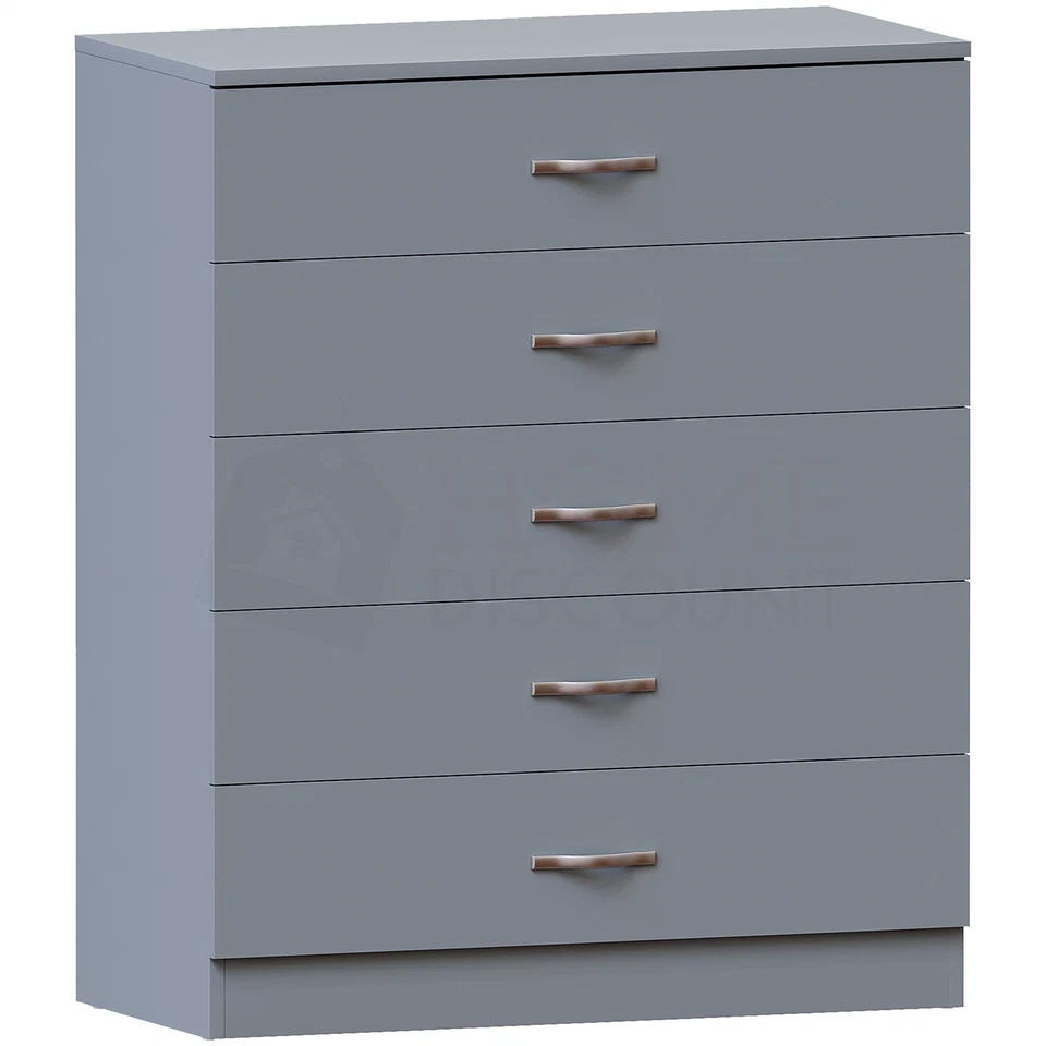 Grey Chest of Drawers Modern Bedroom Furniture Bedside Table Wardrobe Desk