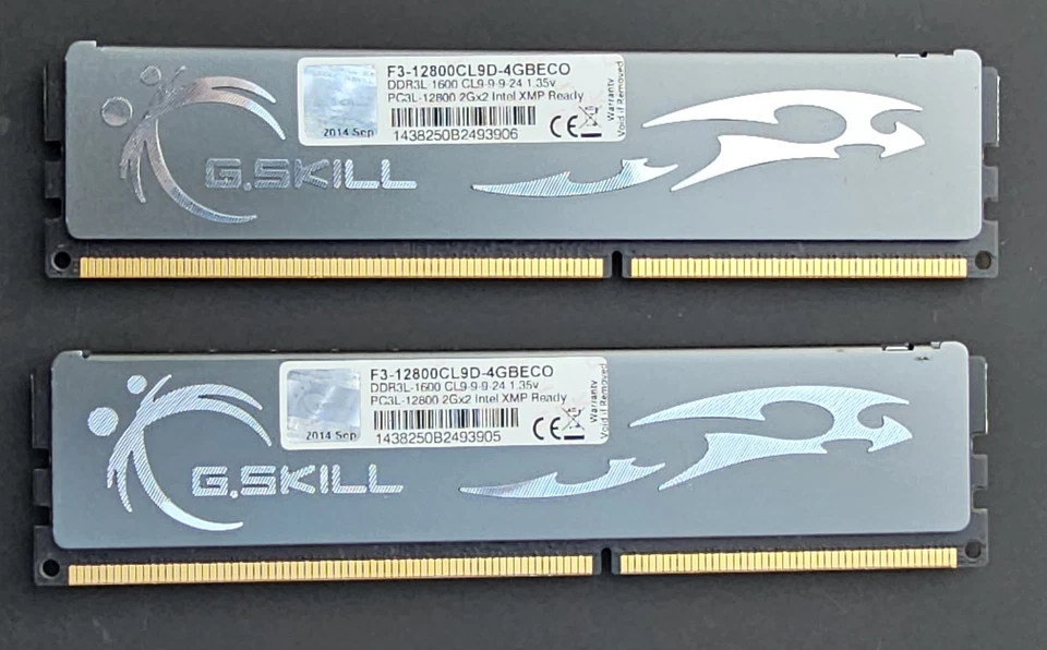 G.SKILL Kit: 2St. F3-12800CL9D-4GBECO [DDR3L 1600 CL9-924 1.35V PC3L 12800 2Gx2]