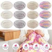 3 X 250g Thick Super Chunky Yarn Bulky Chenille Soft Hand Arm Knitting Wool