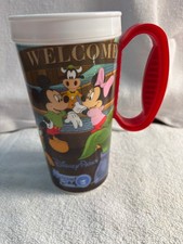 DISNEY PARKS 16 OZ PLASTIC CUP WELCOME RAPID FILL USED MADE IN USA