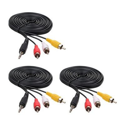 Universal 3.5mm to 3RCA Adapters Cable for Home Theater and Multimedia Devices