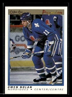 1990-91 O-Pee-Chee Premier - #86 Owen Nolan RC - Quebec Nordiques