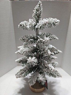 Tabletop Artificial 13 Inch Flocked Christmas Tree  Xmas Tree Holiday Decor