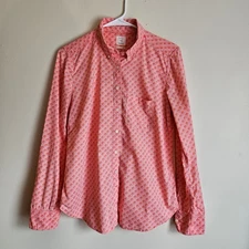 Gap Shrunken Boyfriend Shirt, Pink Elephants, Sz S