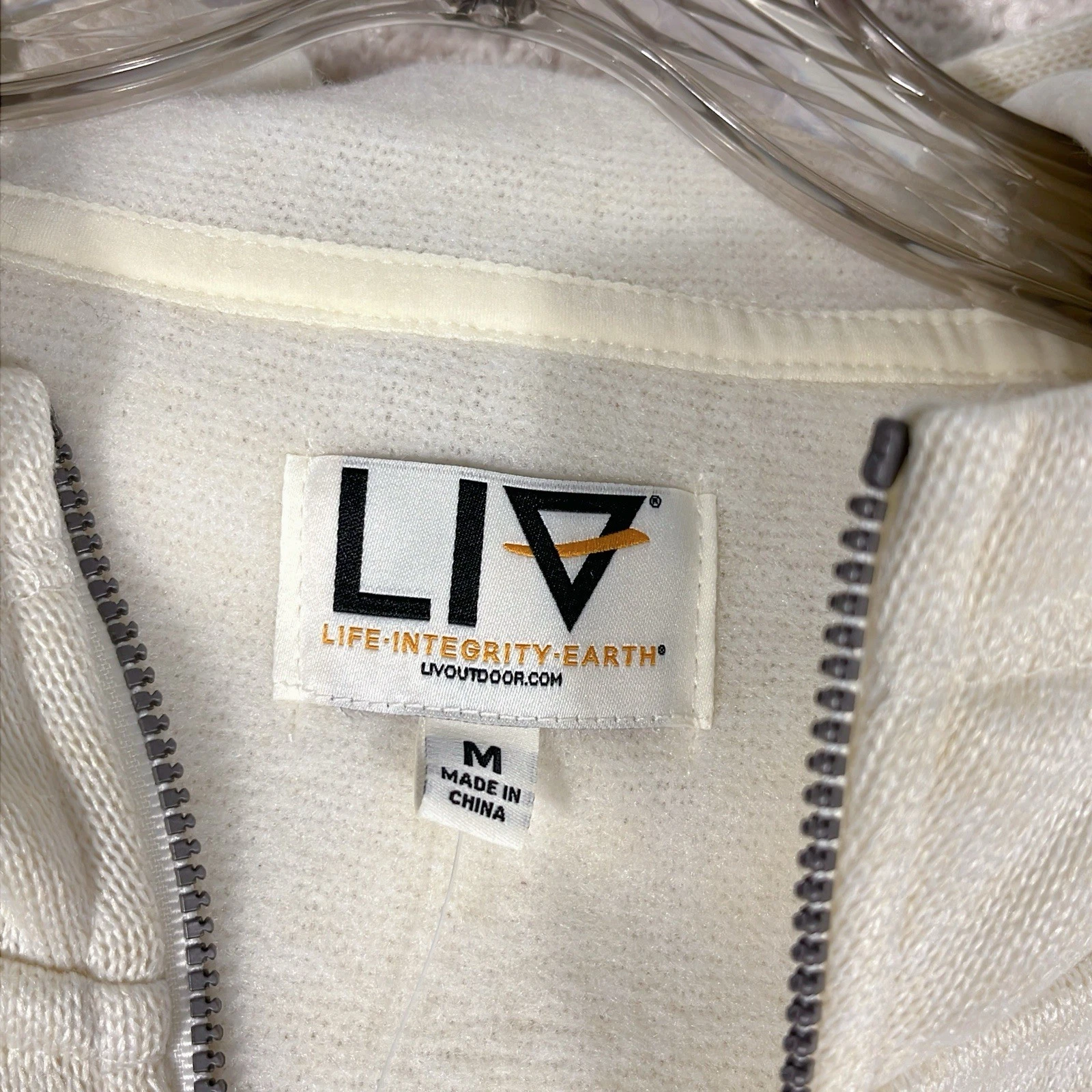 OFF WHITE Felpa donna Life Integrity Earth avorio con cappuccio taglia media nuova con etichette righe