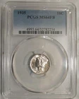 1935 Mercury Dime. PCGS MS 64FB