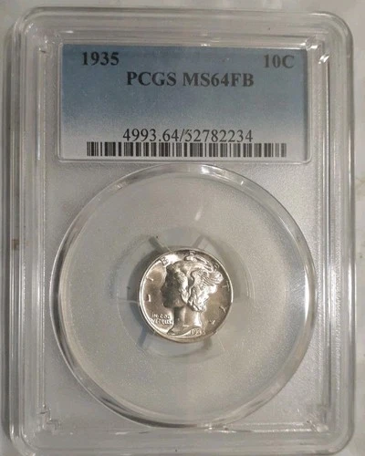 1935 Mercury Dime. PCGS MS 64FB
