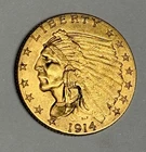 Mint State 1914-D Indian Head Gold Quarter Eagle All Original U.S. $2.50 Low MS