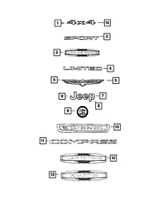 Genuine Mopar Lift-Gate Nameplate 68243726AA