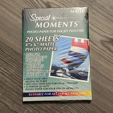 New Matte Special Moments Photo Paper For Ink Jet Printers 20 Sheets 4 x 6 Inch