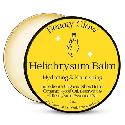 Beauty Glow Organic Helichrysum Balm - 2 oz Gymnocephalium, Clear 