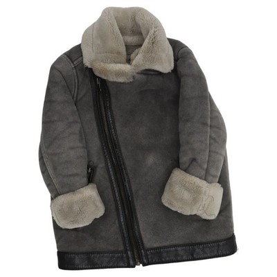 H&M, Shearling Jacke, Unisex (Kinder), Größe: 98, Grau, Polyester #DNk